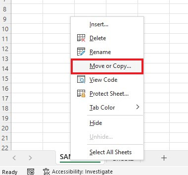 Right-click on the tab you need to copy and choose Move or Copy.