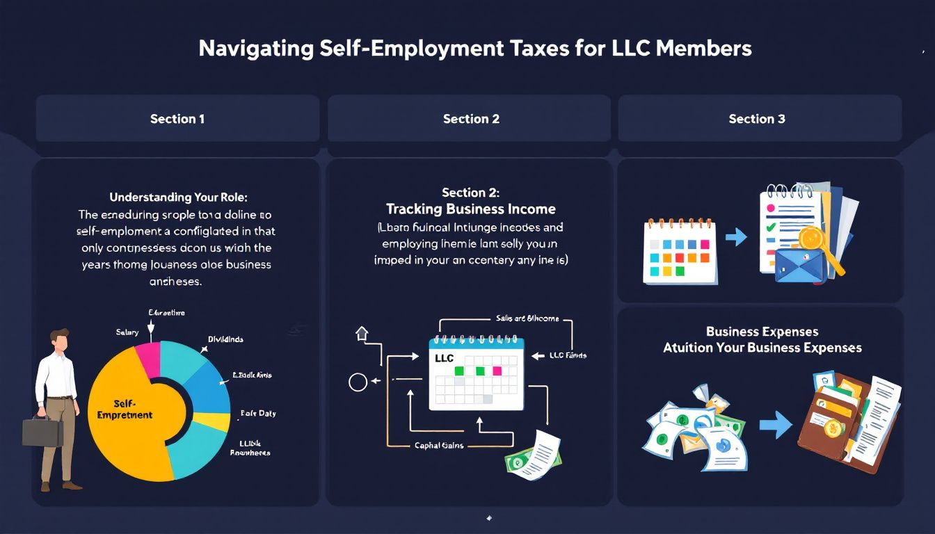 An infographic explaining self-employment taxes for LLC members.