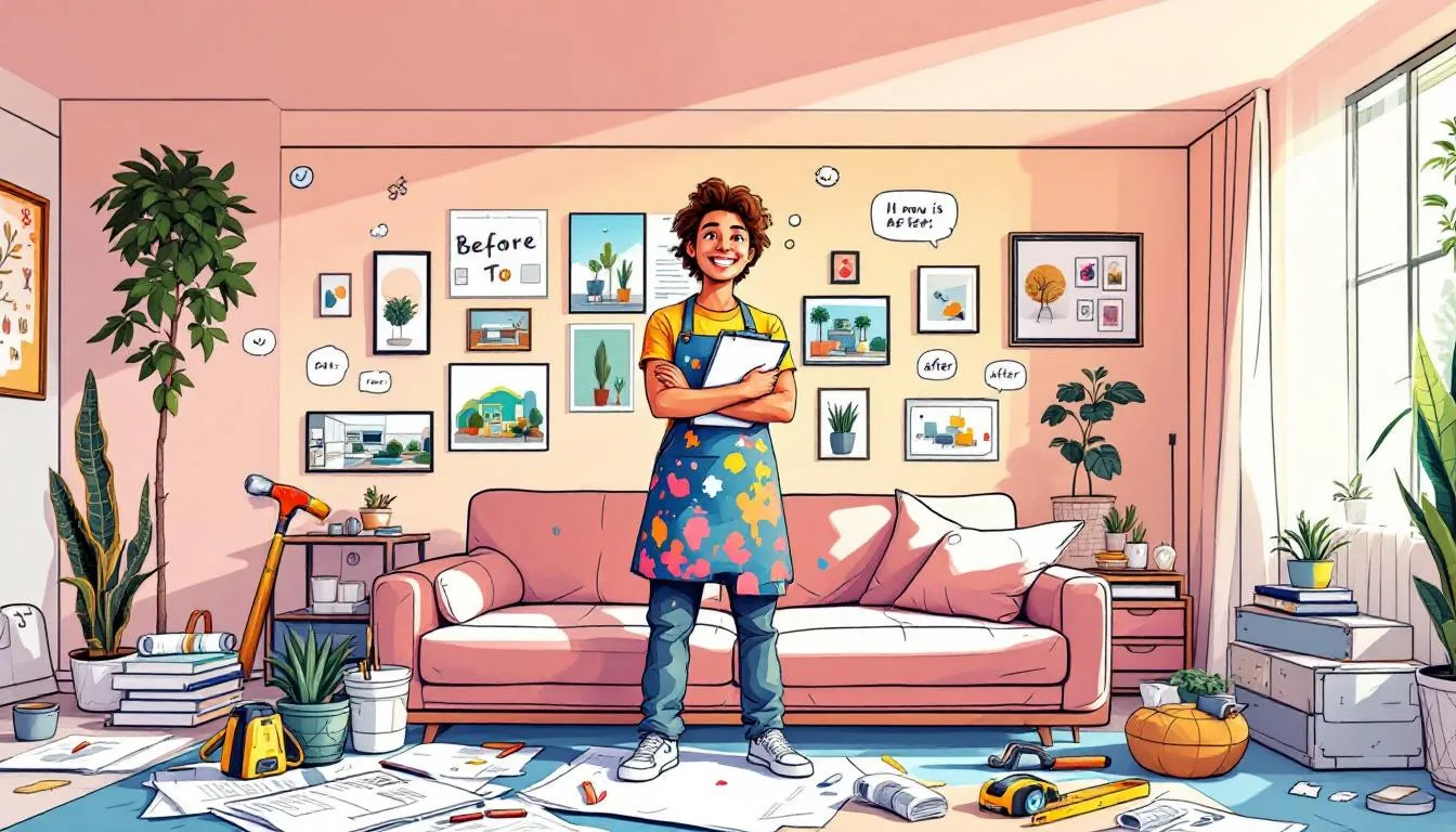 A person reflecting on their renovation journey, capturing final thoughts and insights.