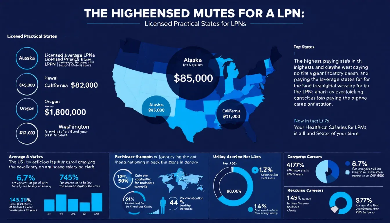 Map highlighting the highest-paying states for LPNs.