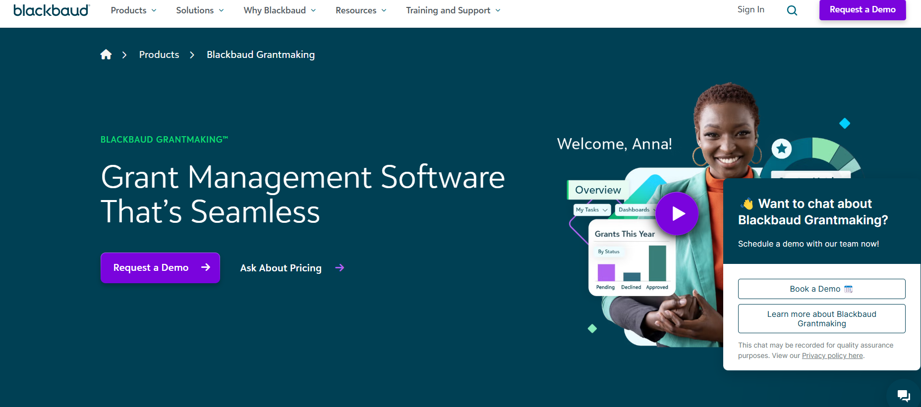 Blackbaud's homepage
