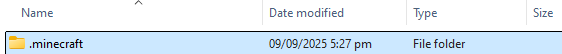 The ".minecraft" folder.