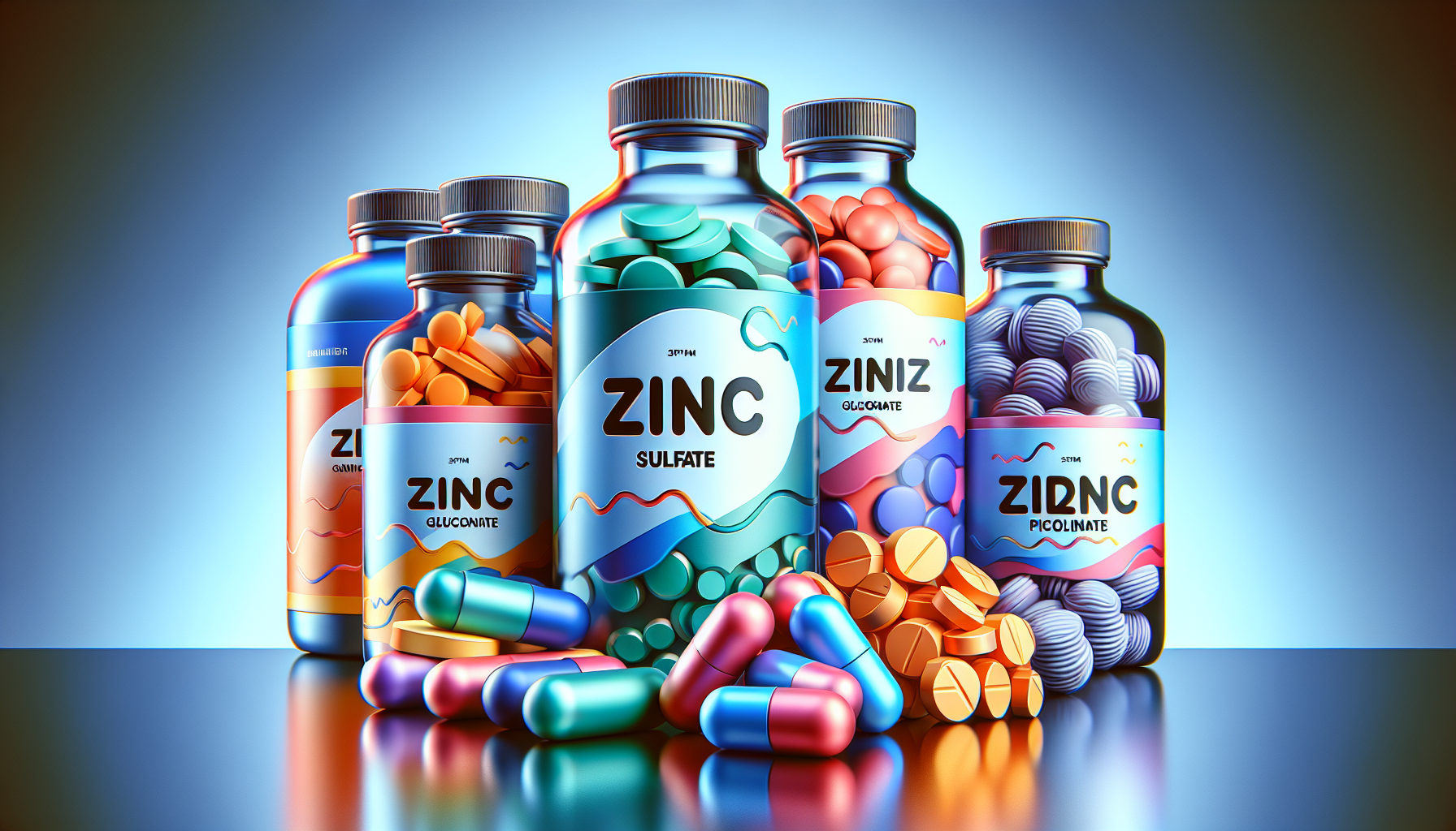 Illustration of different types of zinc supplements