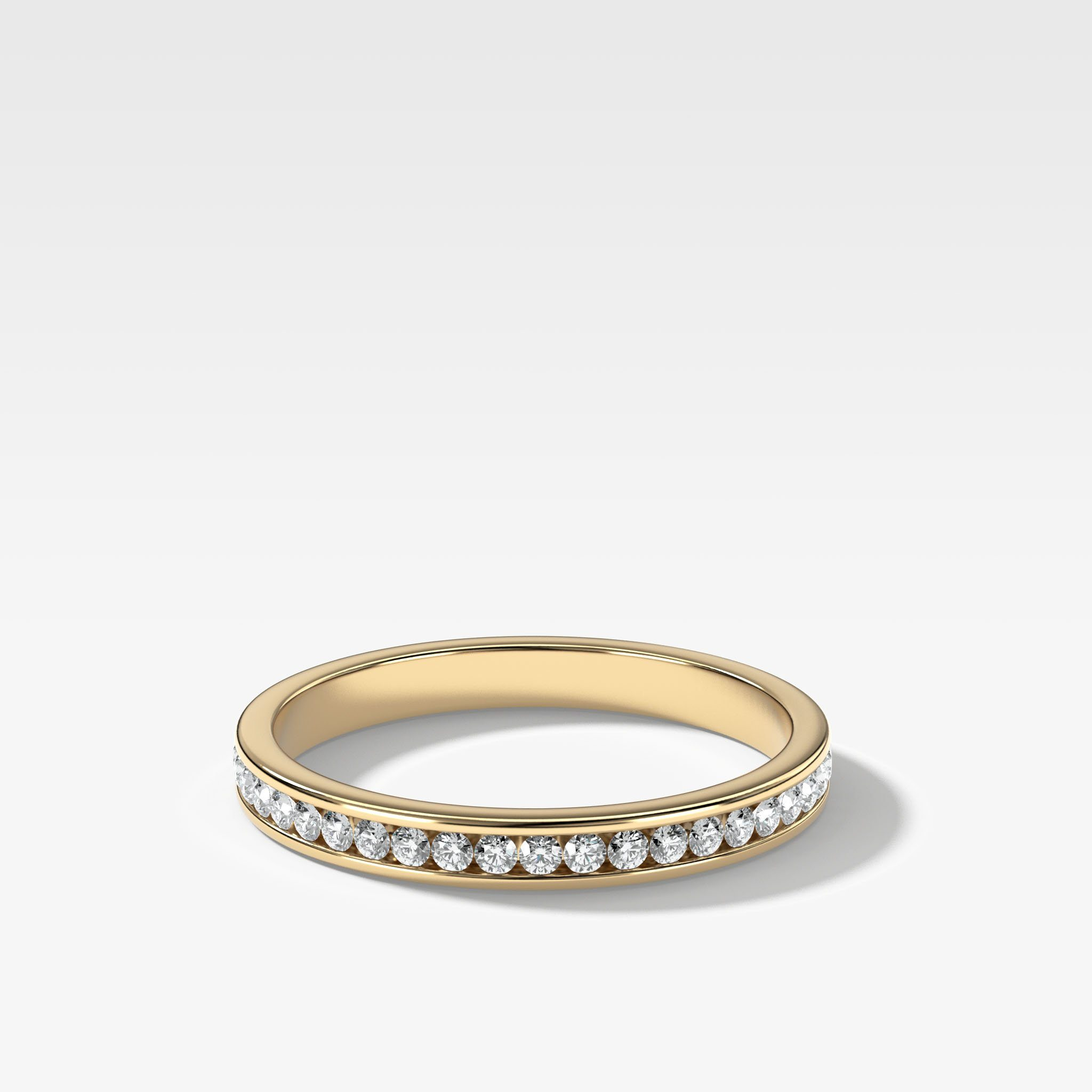 GOODSTONE Petite Channel Set Stacker in Yellow Gold