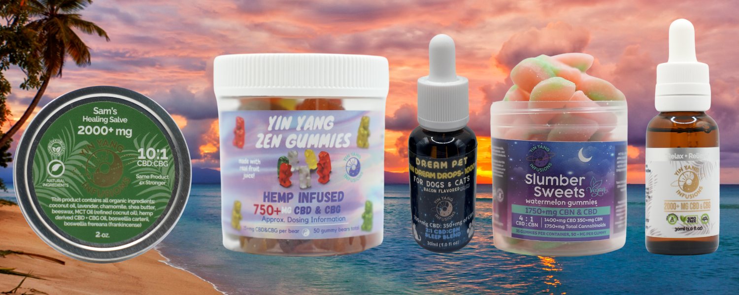 Various CBD, CBN, and CBG products