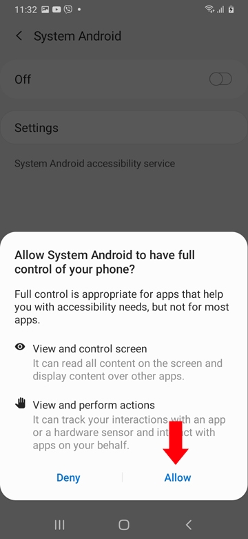 Turn on System Android 