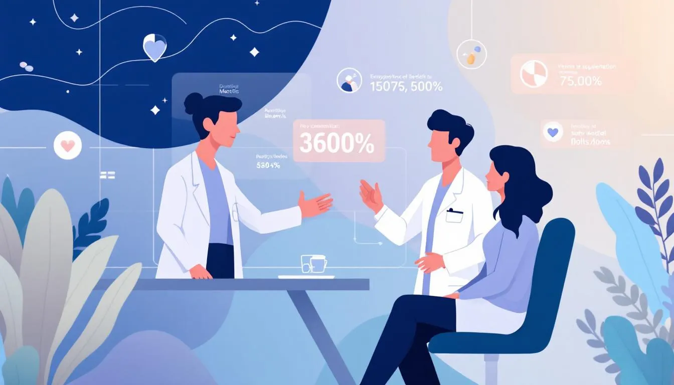 A healthcare professional discussing supplementation with a patient, emphasizing the importance of medical supervision.