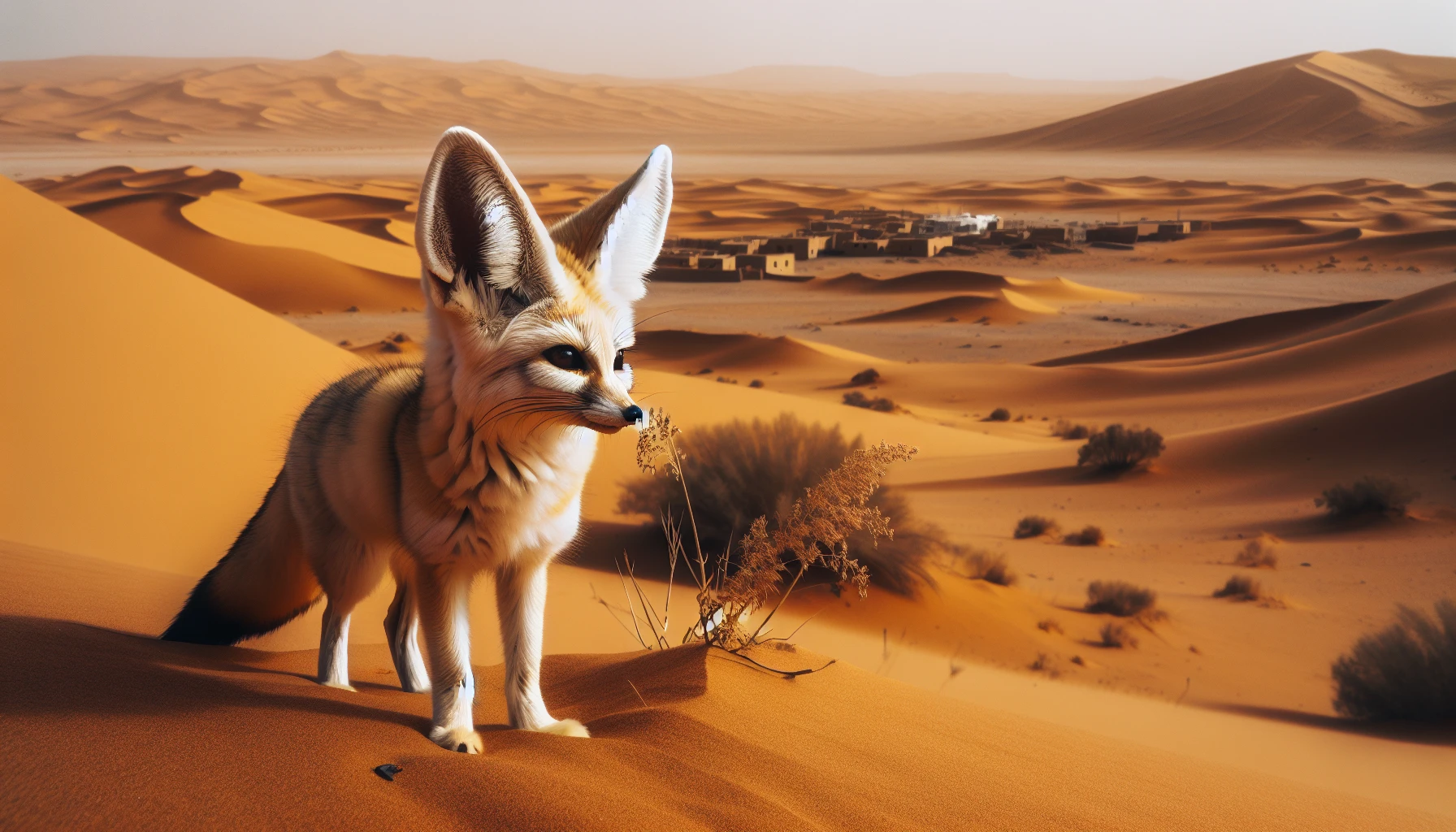 Fennec fox facing food scarcity in the desert