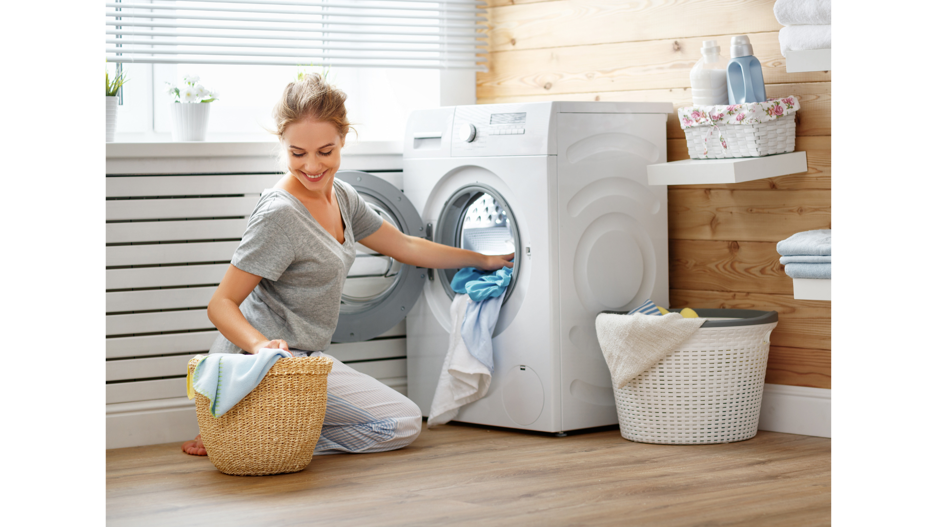 freestanding washing machine / loading laundry
