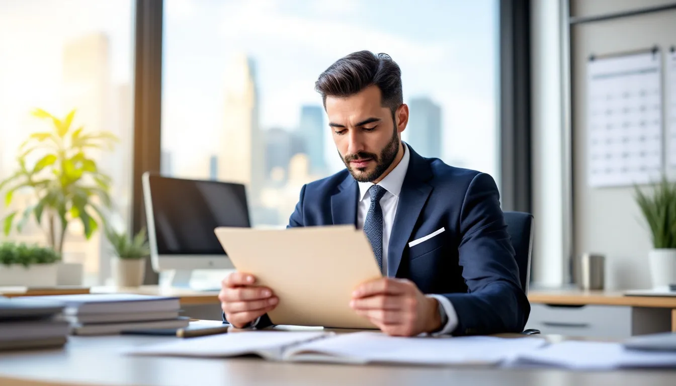 An attorney is seen confidently discussing a case with a client, focused on securing record compensation for a truck accident claim in New Mexico. The setting suggests a professional law firm environment, highlighting the importance of legal representation for truck accident victims.