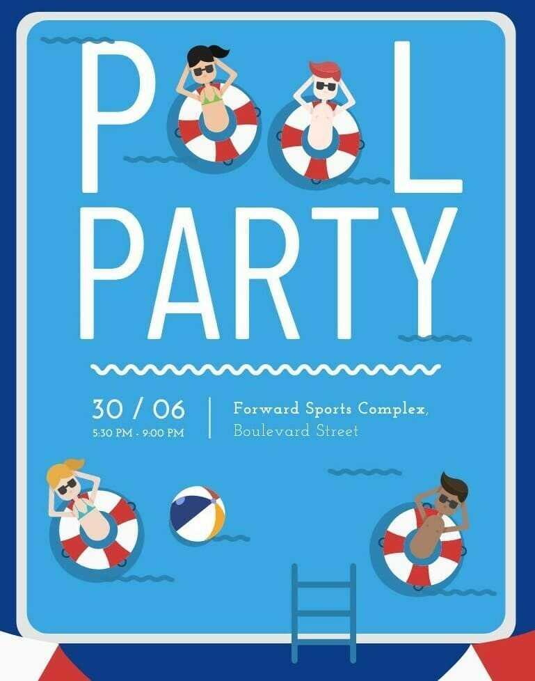 Flyer für eine private Veranstaltung für eine Poolparty