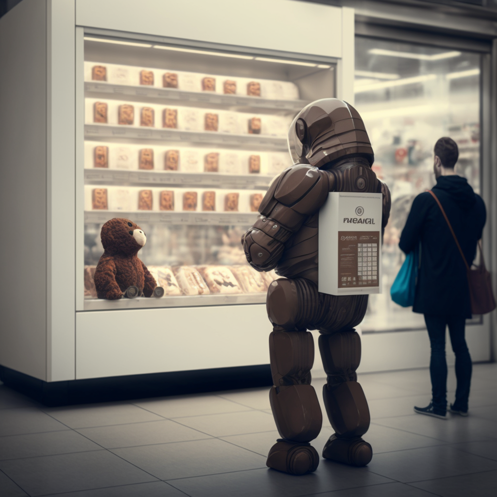 A robot selling chocolate 