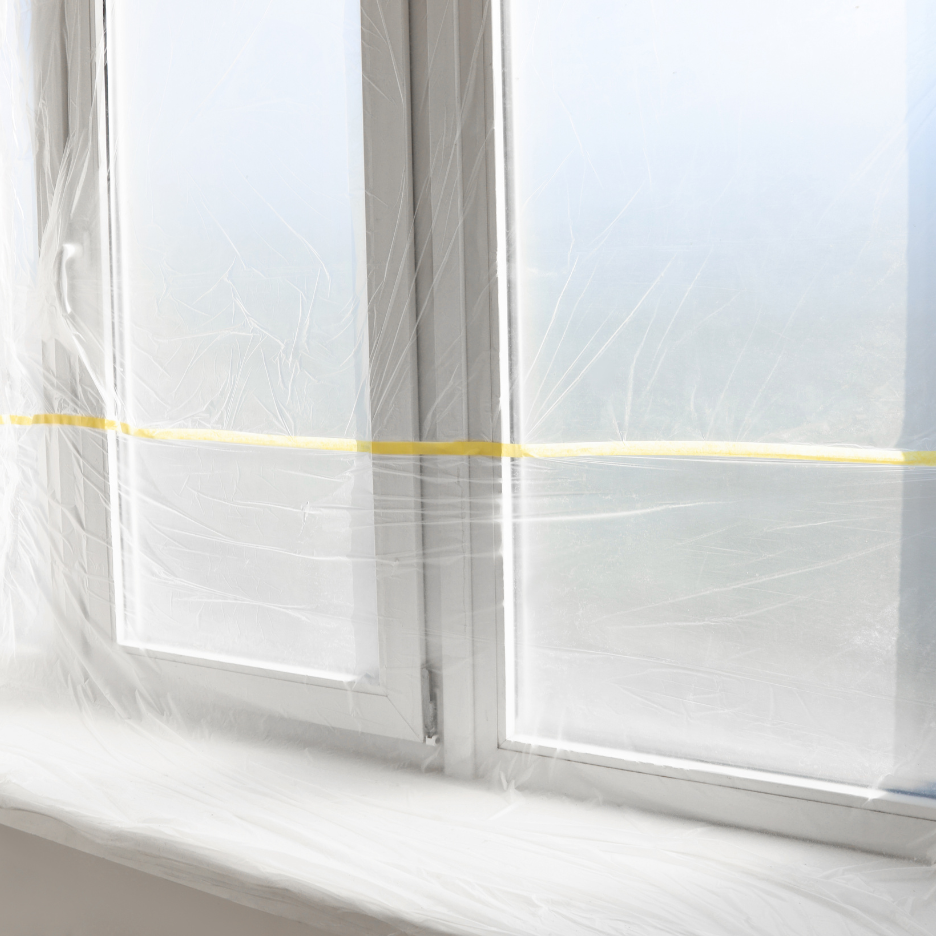 Fenster Schutz Folien mit Kleber