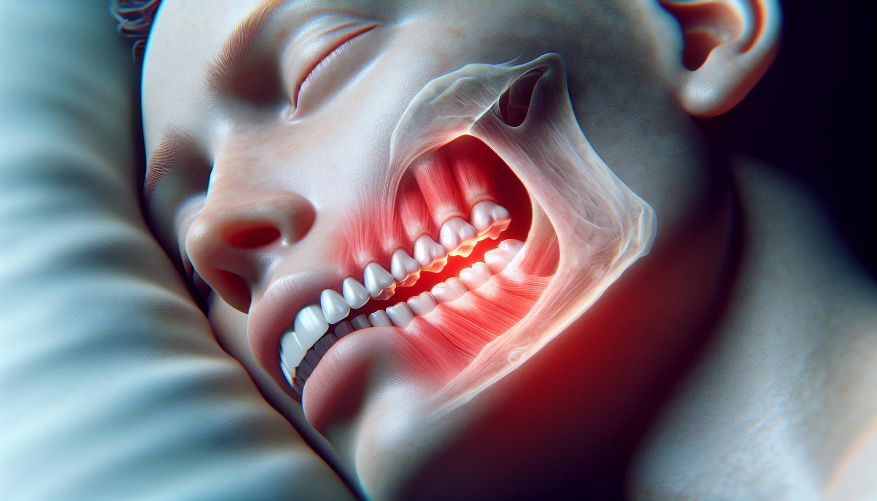 Illustration of teeth grinding during sleep
