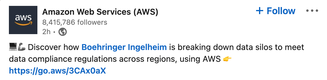 AWS post using popular emojis