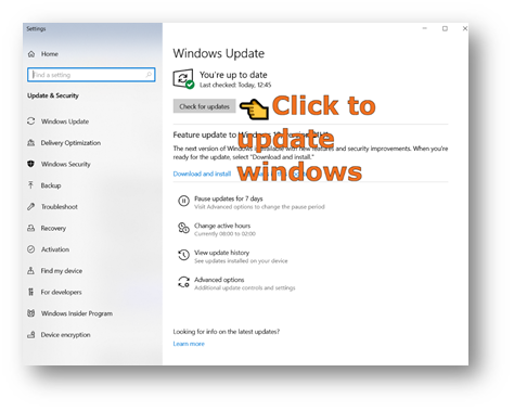 updating windows