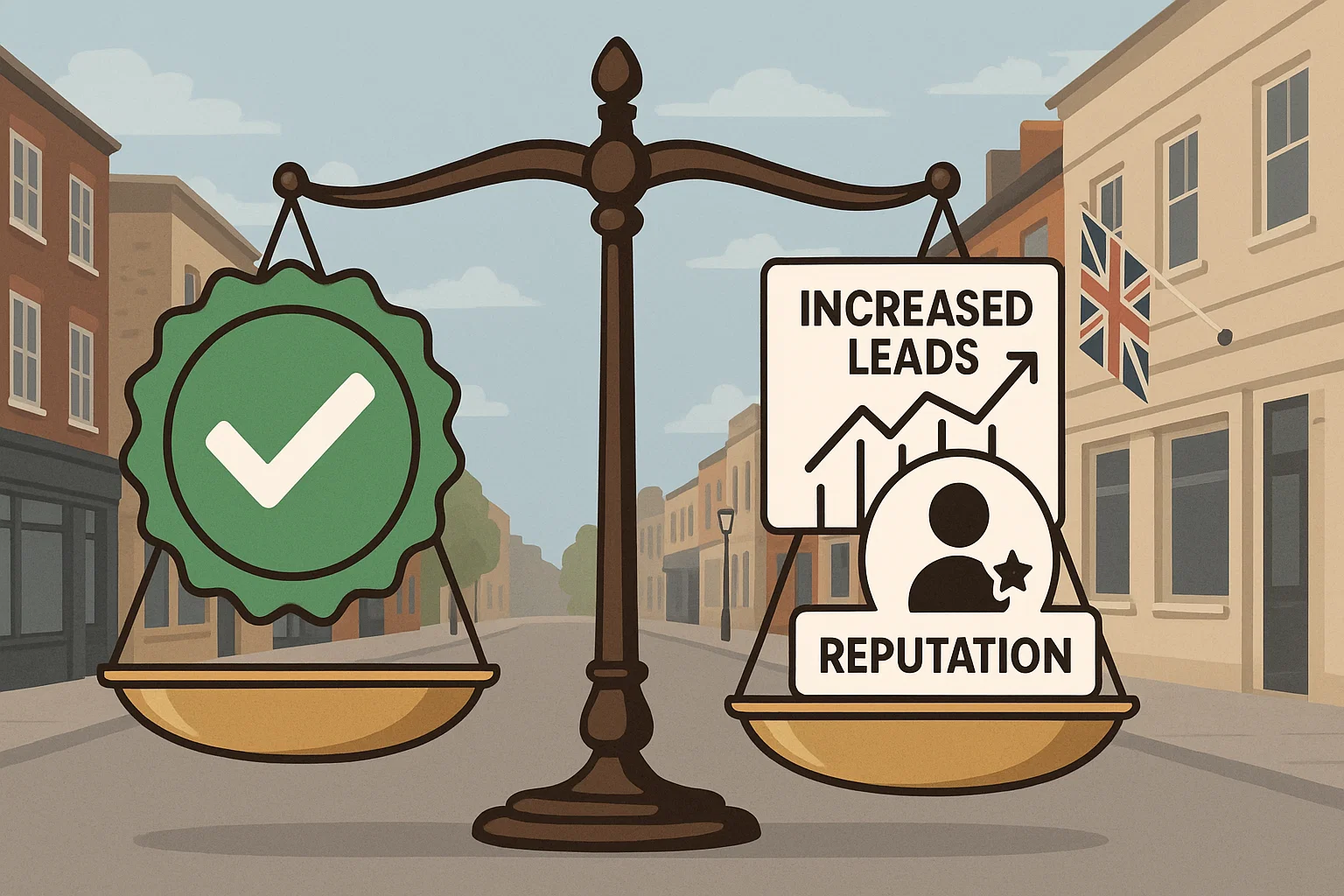 Symbolic comparison showing the value of being Google Guaranteed for local businesses.