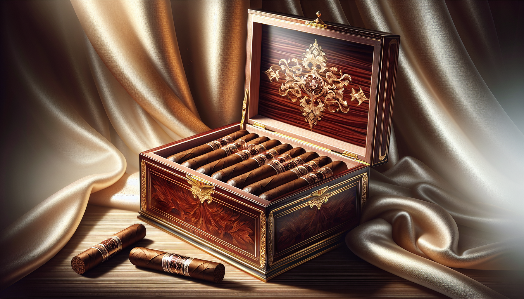 Premium cigars presented in a luxurious setting.