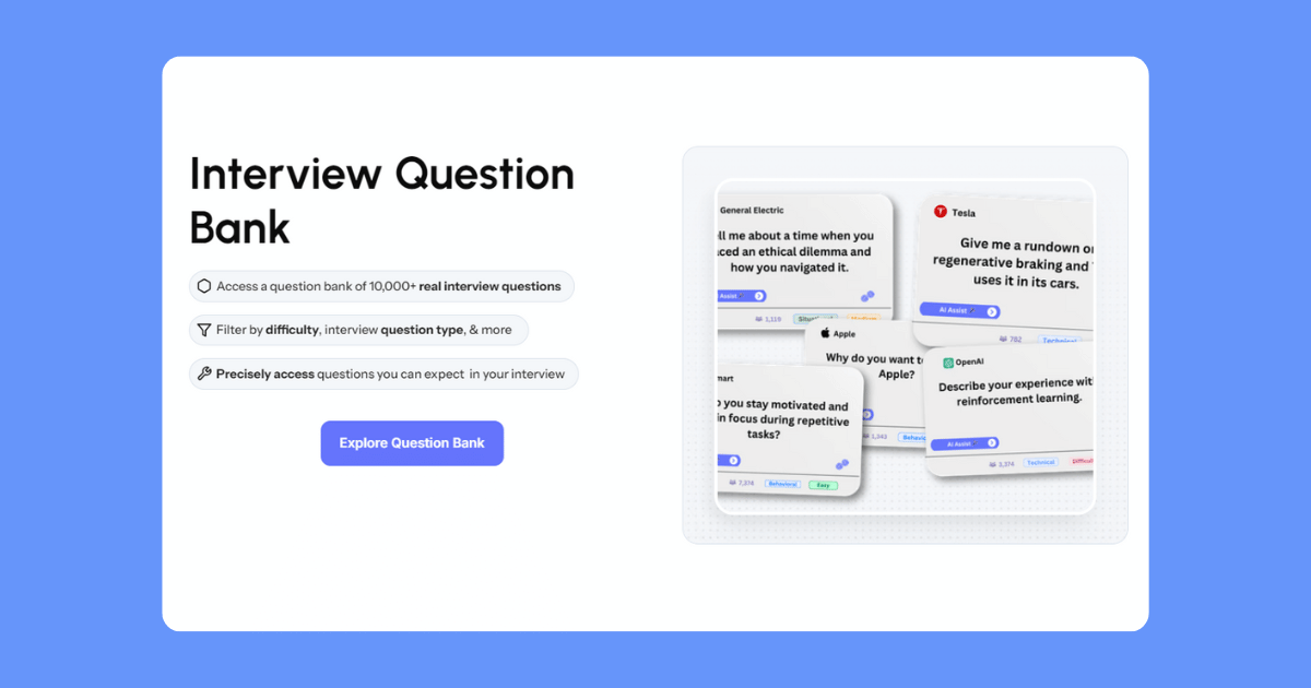 question bank | interview sidekick | best ai interview assistant