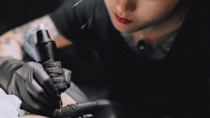Tattoo artist form fitting glove