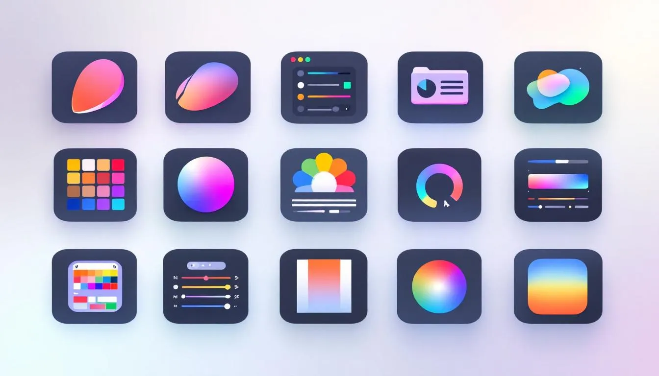 Eine Auswahl an kreativen iPad Apps für Künstler, die verschiedene Werkzeuge und Farben bieten.