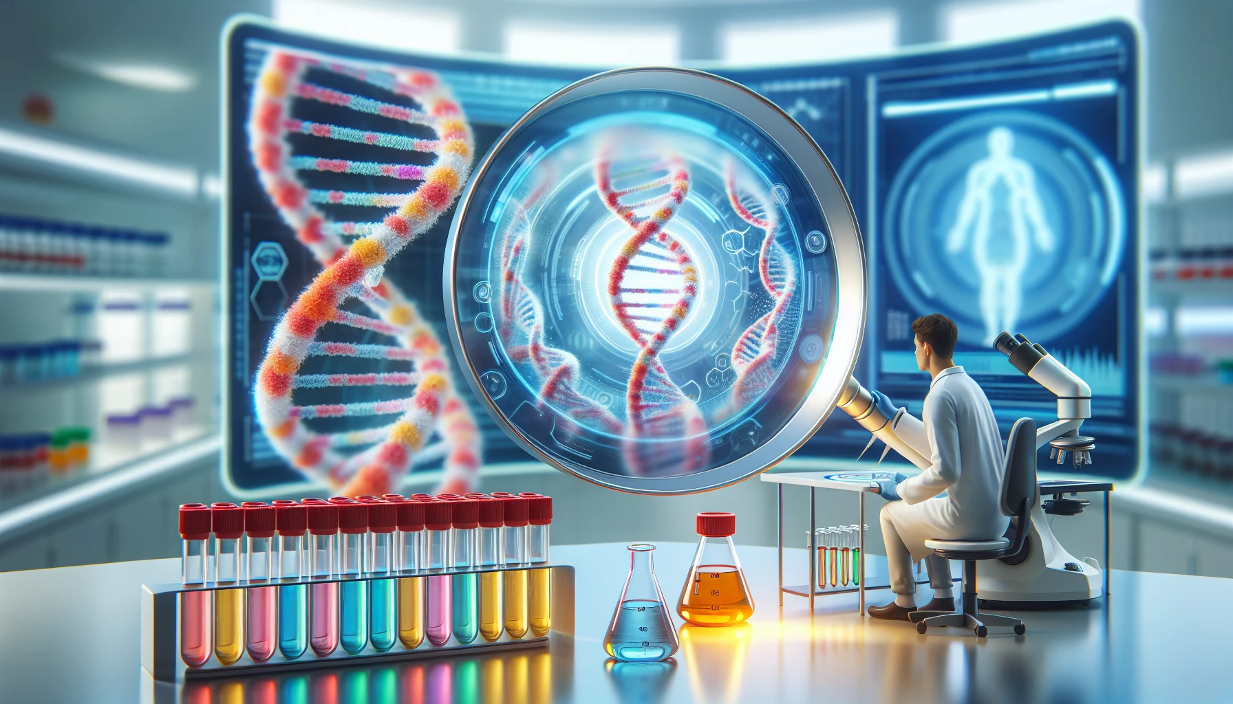 Illustration of genetic testing process