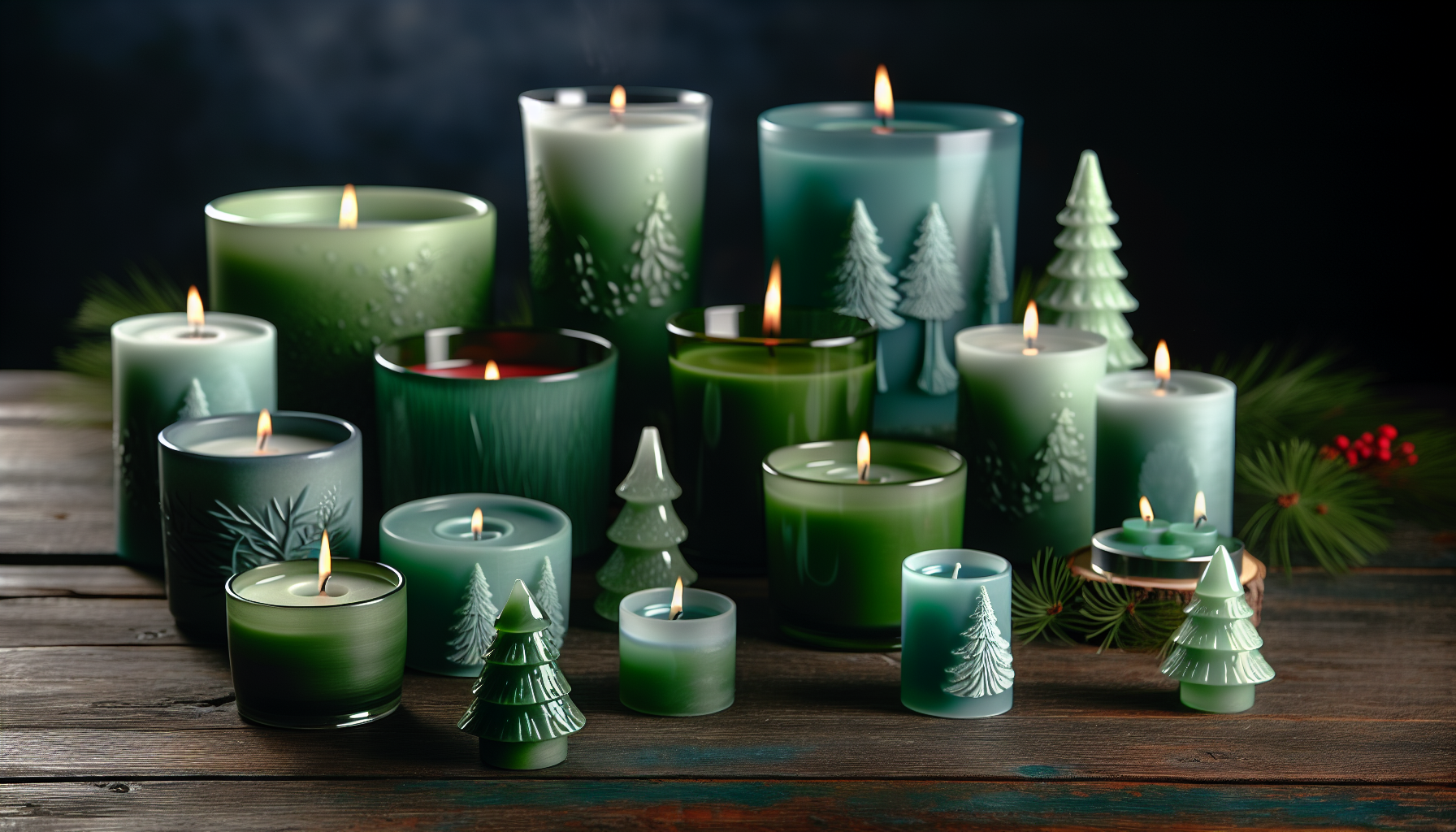 pine-scented candles