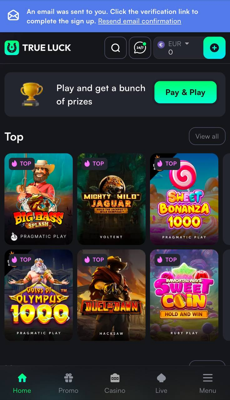 Trueluck mobile experience