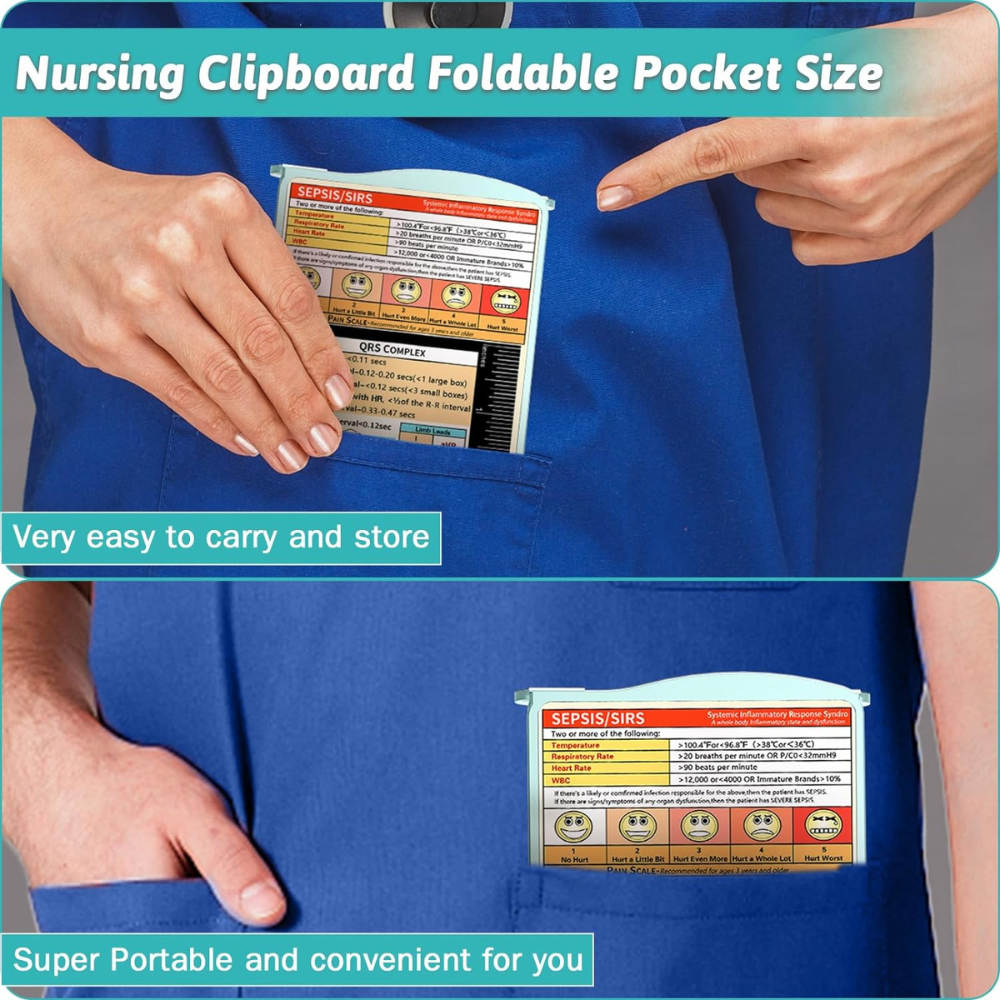 A foldable clipboard for nurses storage in pocket