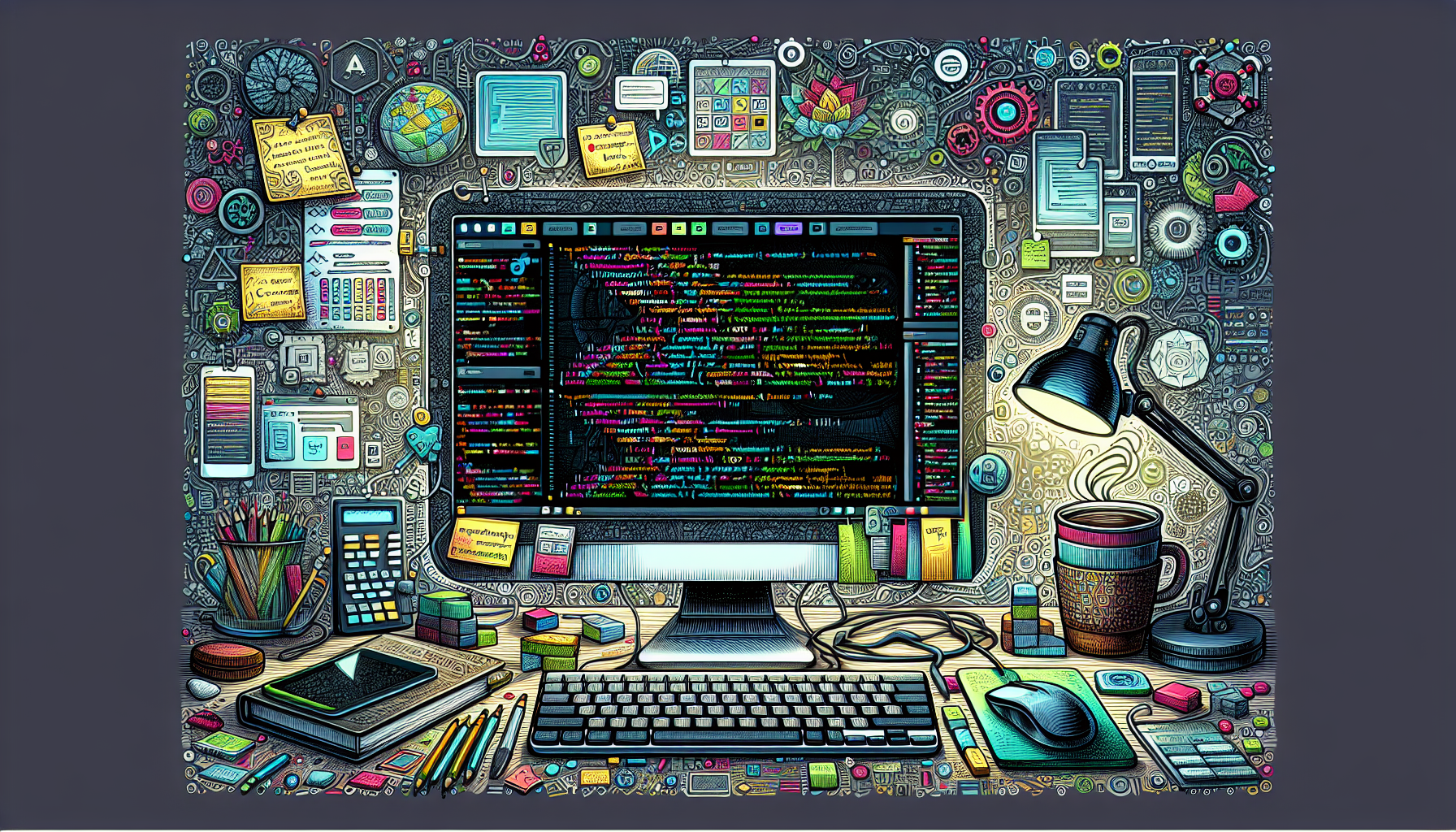 A visual representation of a suitable development environment for coding.