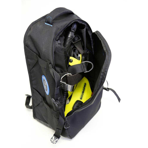 Scubapro Hydros Pro easily fitting in a backpack