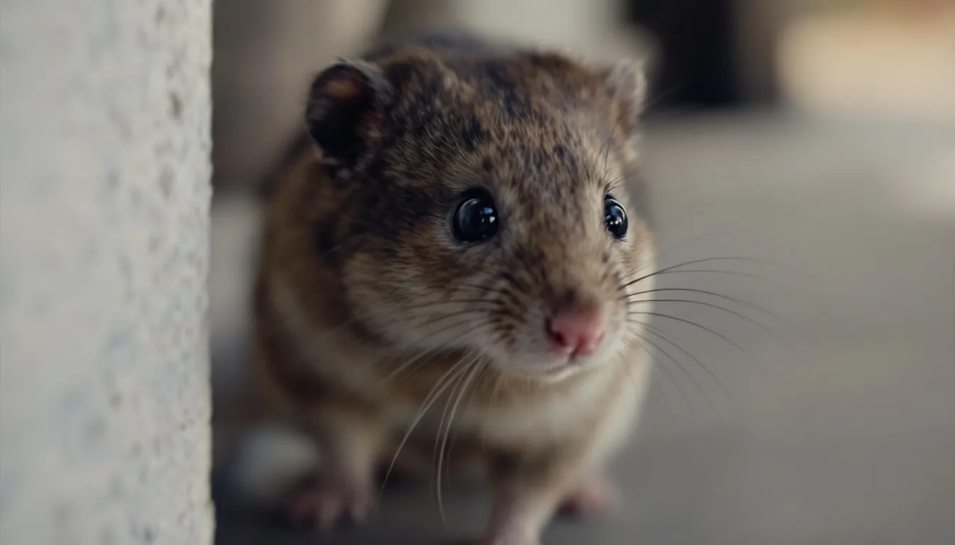 Handling dead rodents and nests during cleanup.