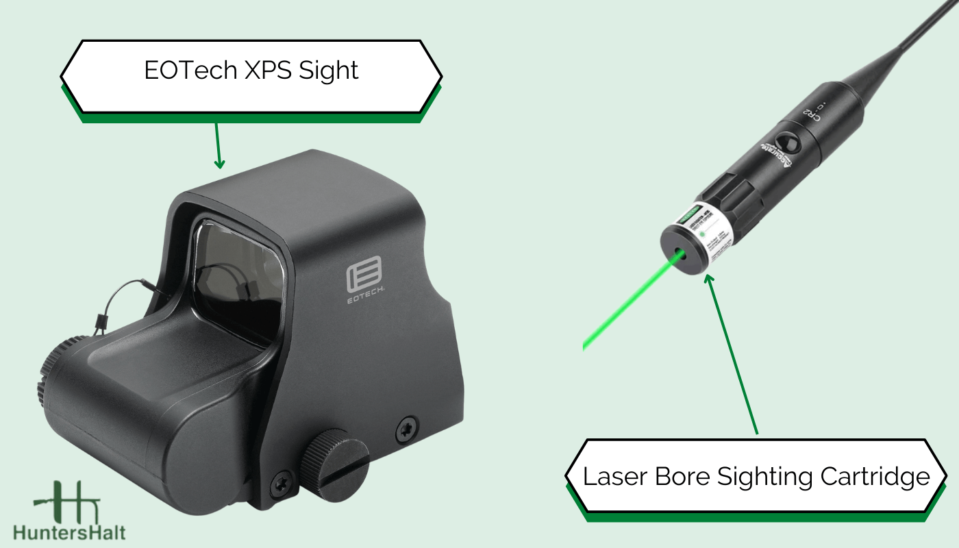 picture of an EOTech XPS sight & a laser boresighter