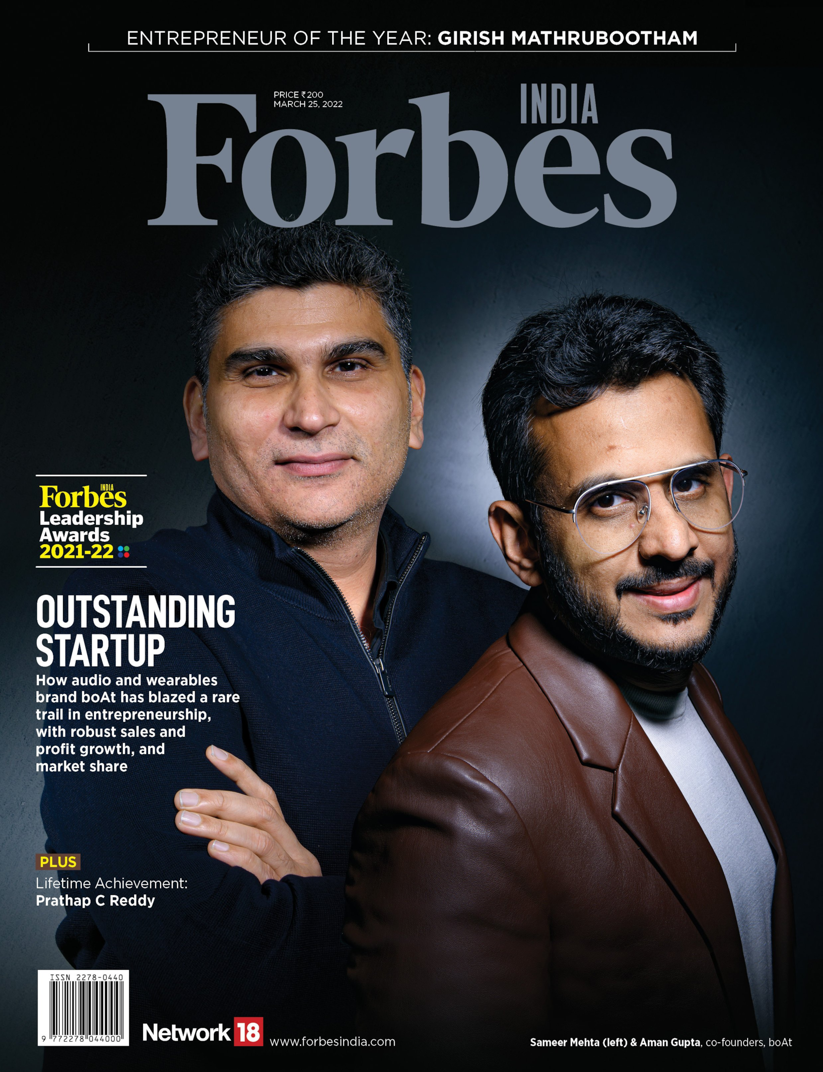  Image showcases Sameer Mehta and Aman Gupta in Forbes magazine's cover page