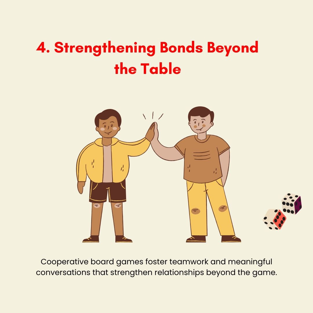 Cooperative board games foster teamwork and meaningful conversations that strengthen relationships beyond the game.