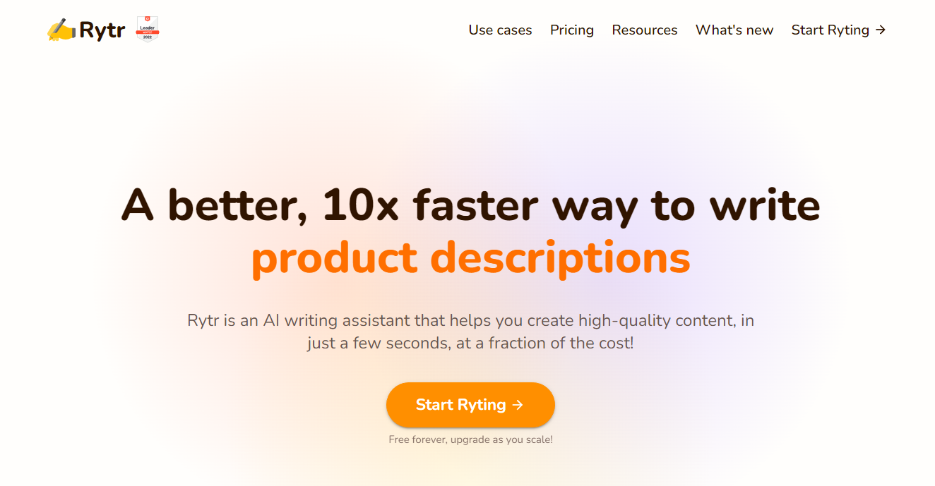 Rytr.me AI writing tool