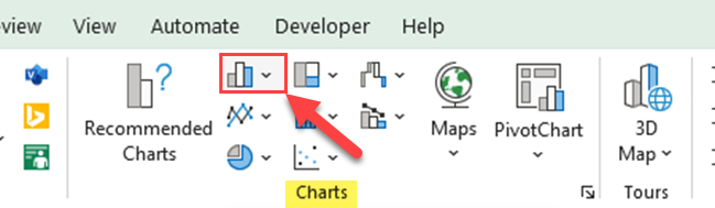 Click on the Column or Bar Chart icon