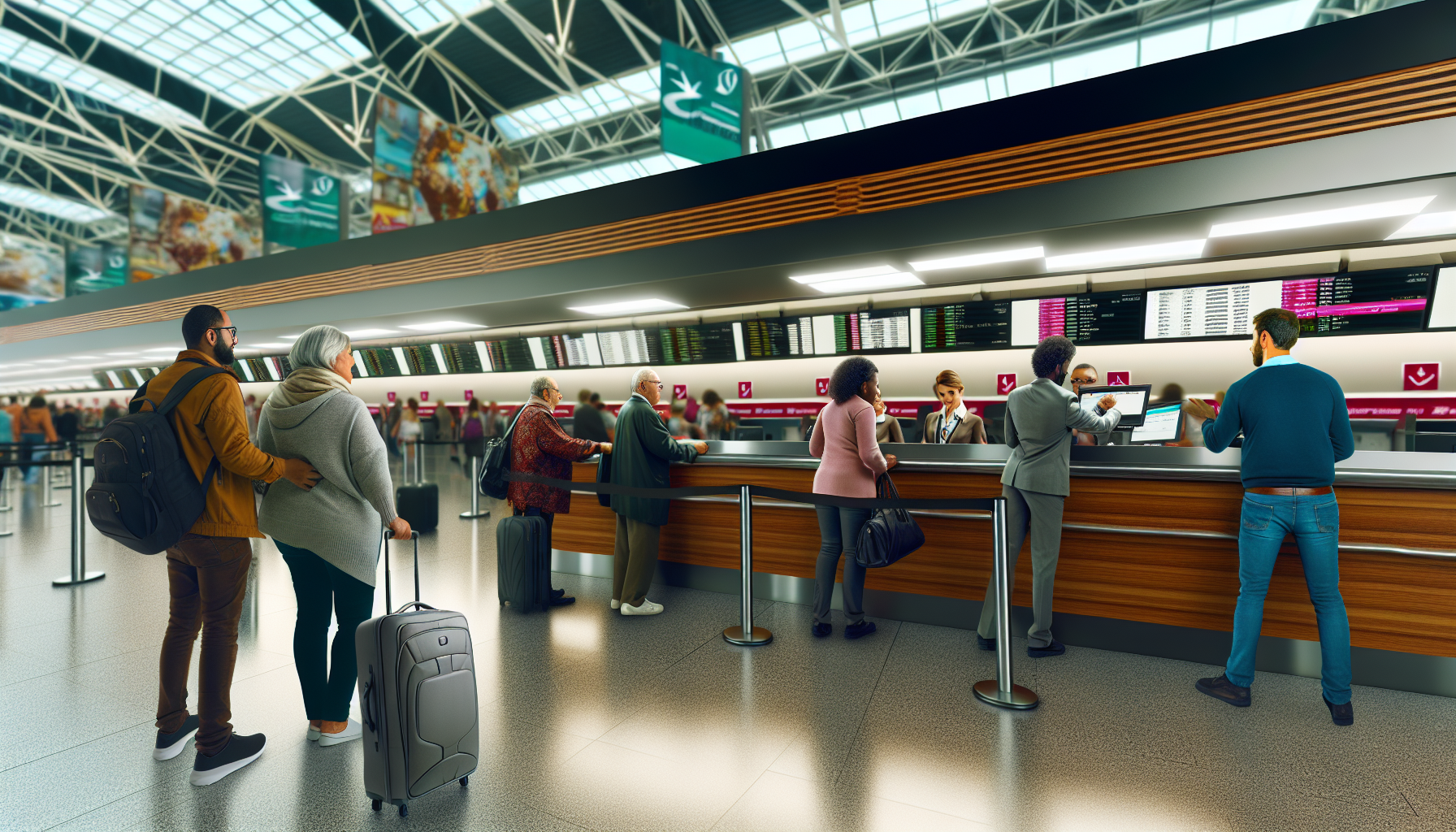 Spirit Airlines check-in counter at Newark Airport