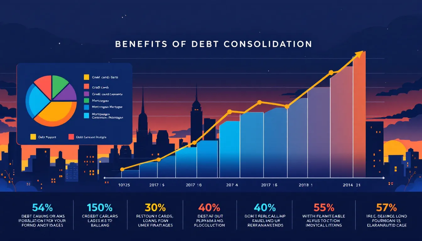 An illustration of debt consolidation benefits.