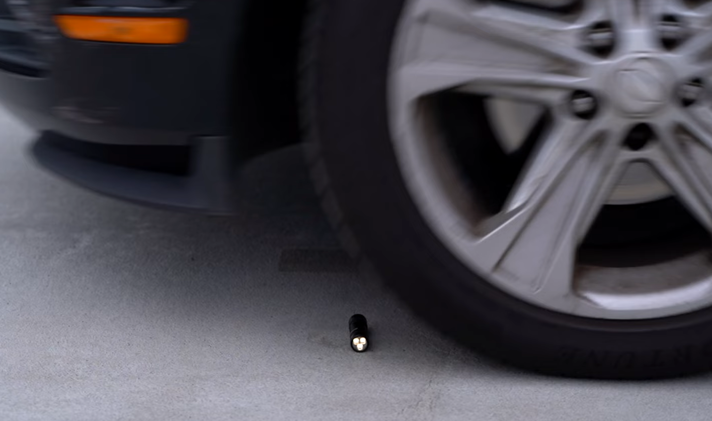 Wurkkos TS10 V2 flashlight ran over by the car