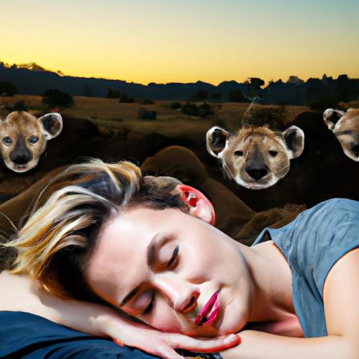 sleeping woman dreaming about hyena spirit animal
