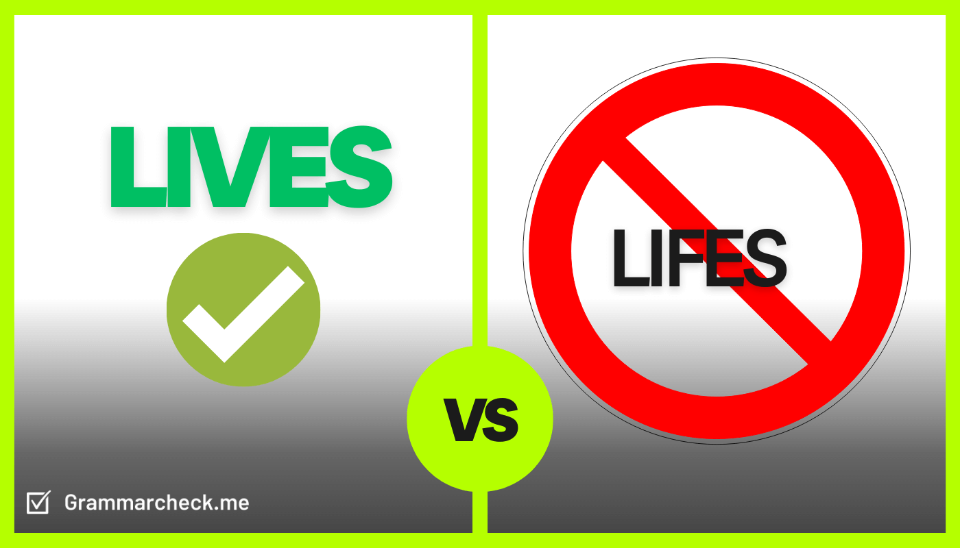 picture showing the difference between lifes and lives