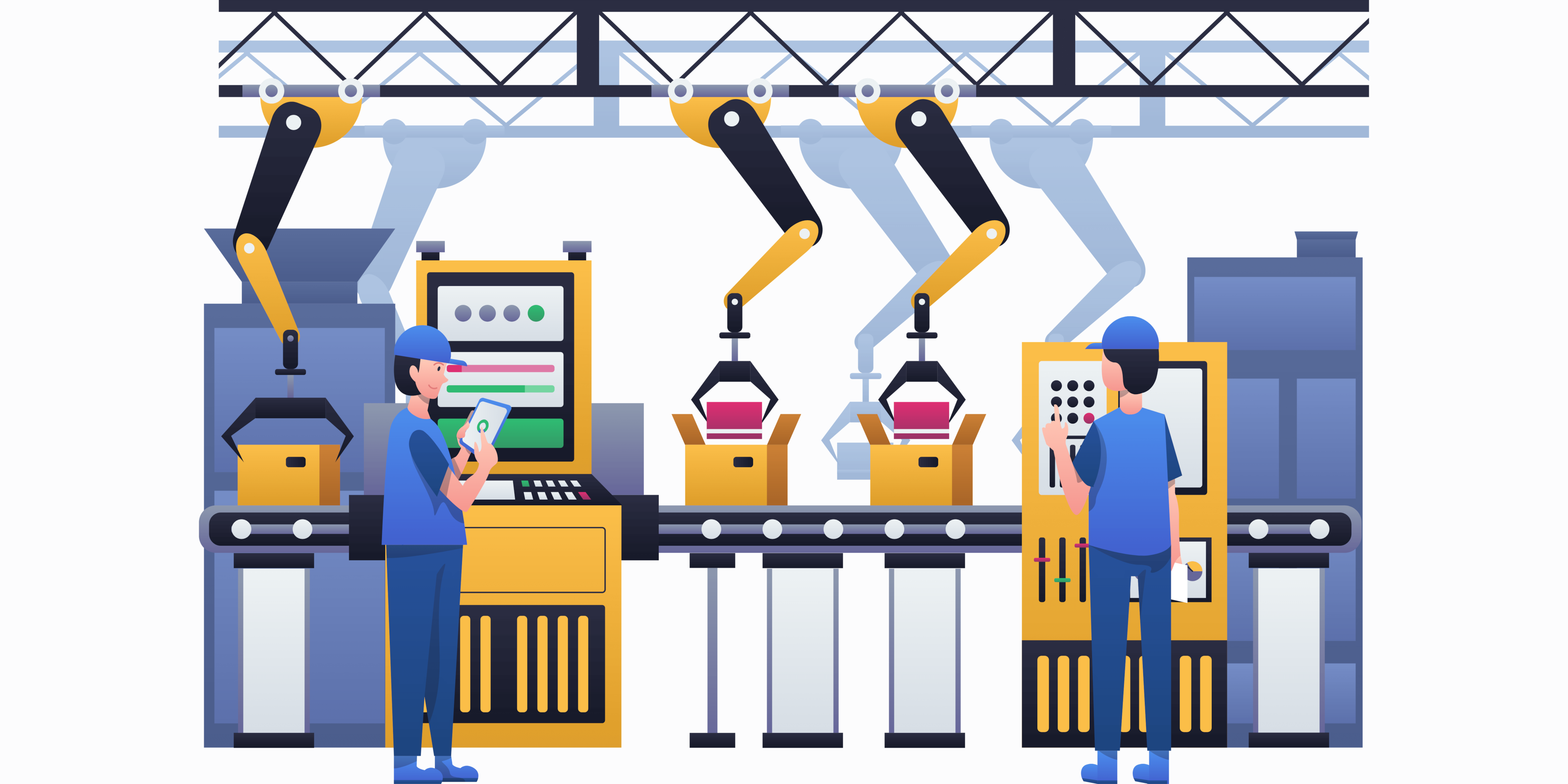 Manufacturing frontline workers using shop floor data and process data to inform decisions.