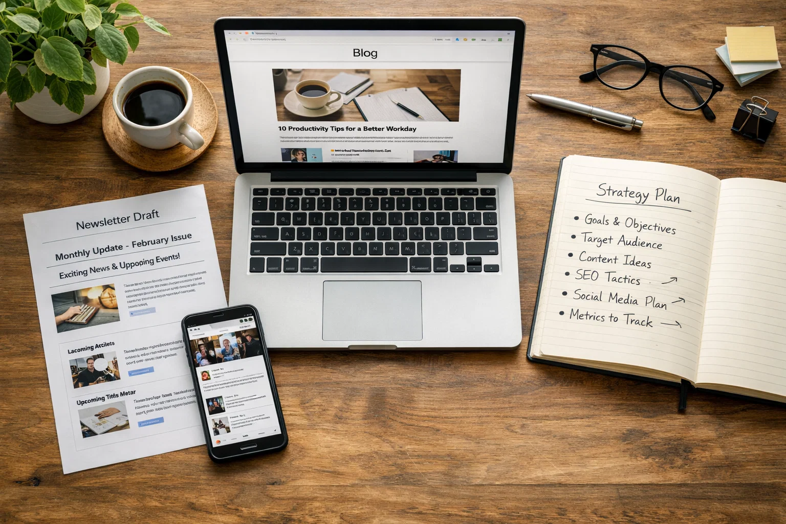 Recruitment marketing materials including website content, social media and email supporting SEO efforts.