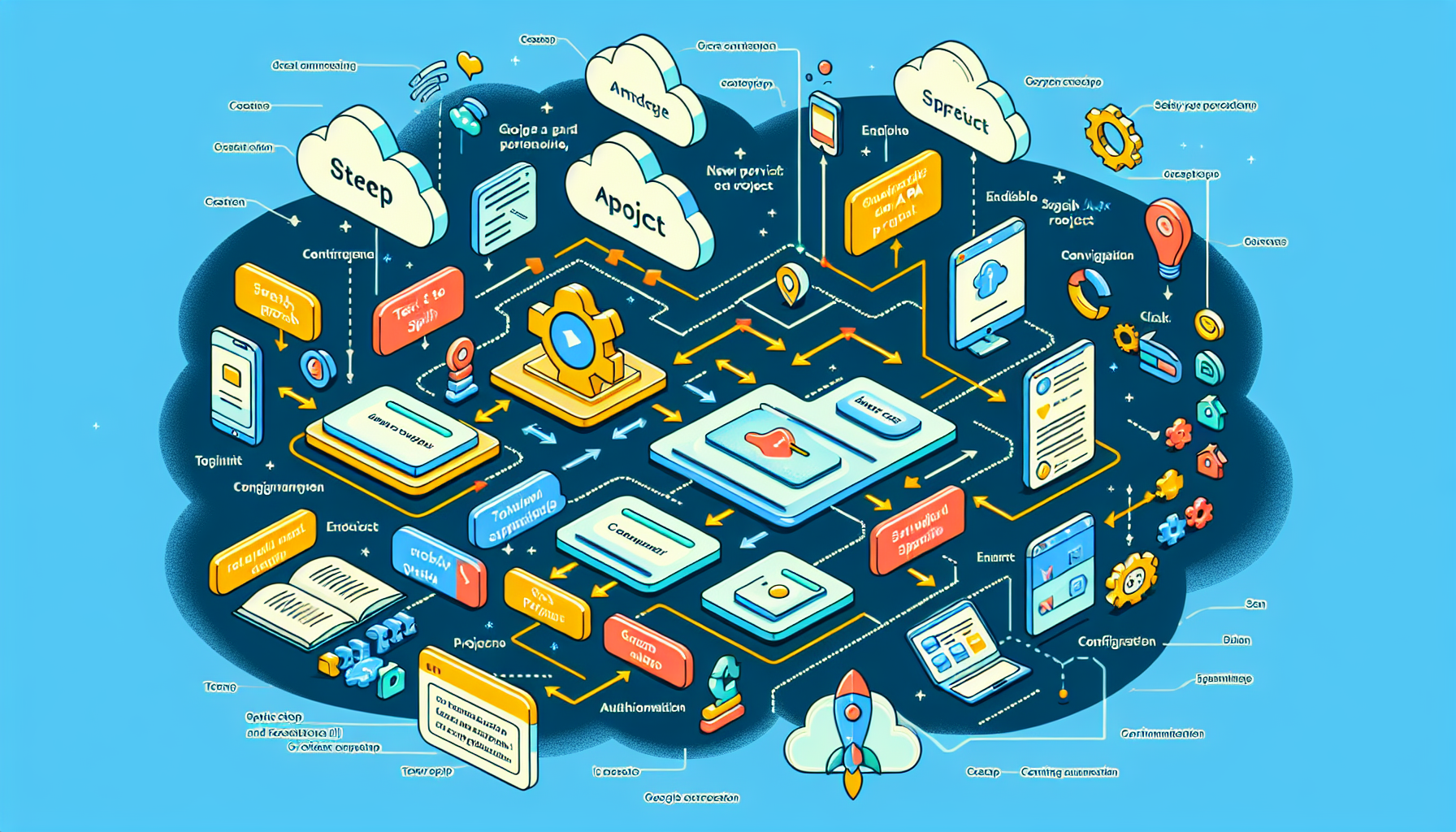 An illustration of setting up a text to speech API project on Google Cloud Platform.