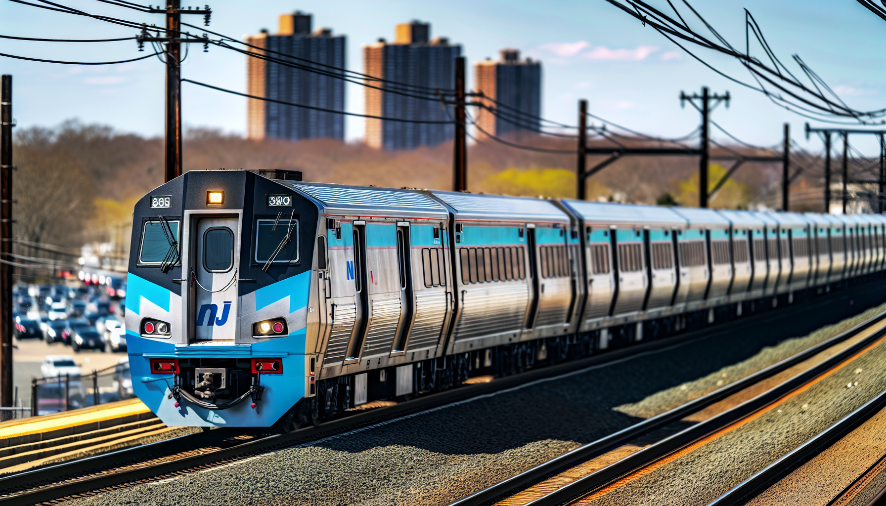 NJ Transit train heading to Manhattan