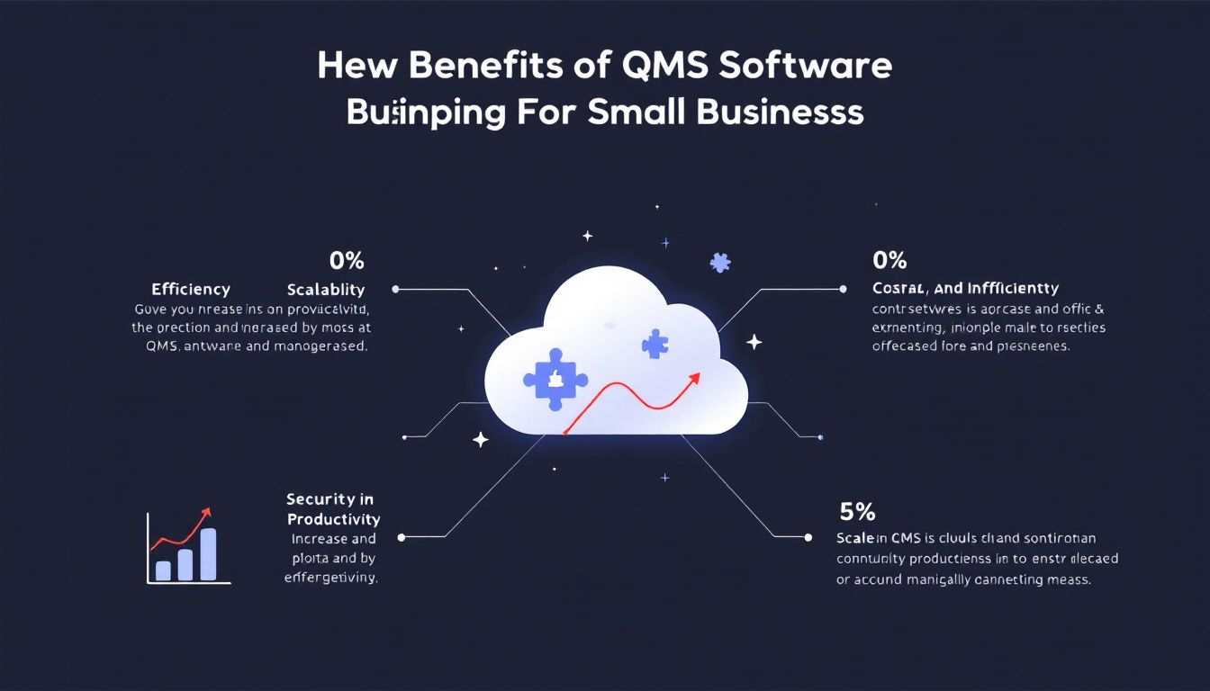 An infographic illustrating the key benefits of QMS software for small businesses.