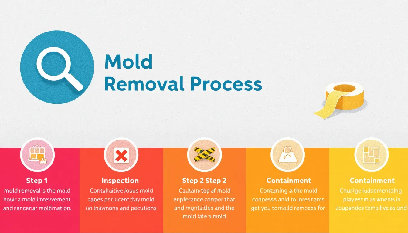 Step-by-step mold removal process being demonstrated.