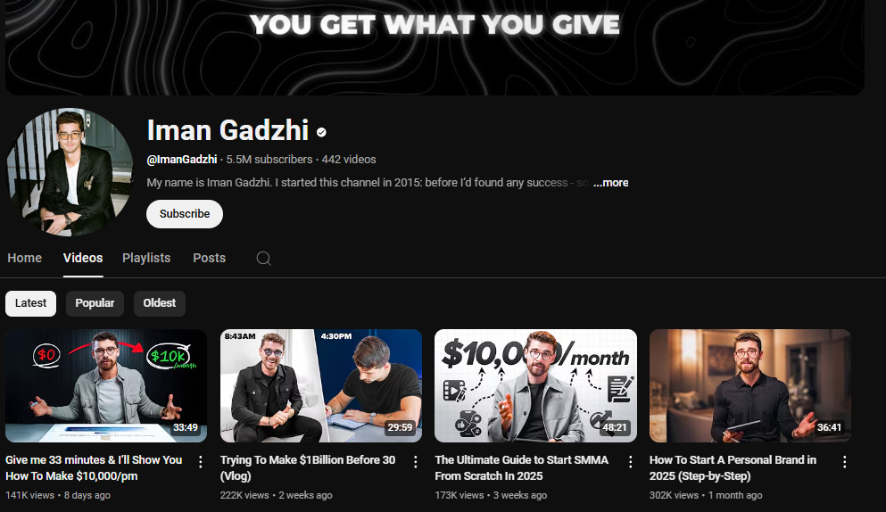 started as personal trainer ad revenue