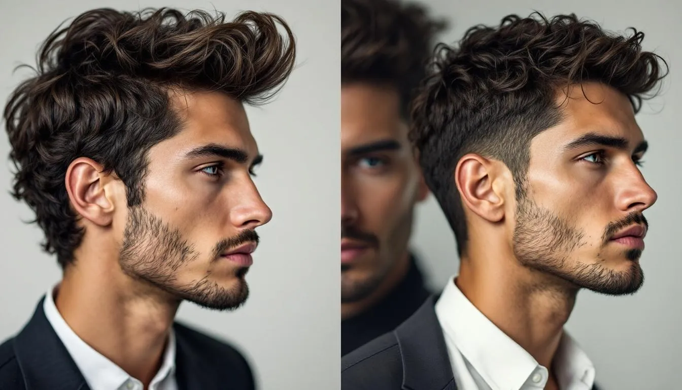 Hairstyles for curly and wavy hair, demonstrating various looks.